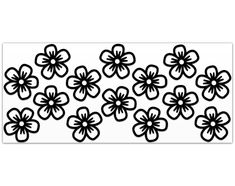 black and white flowers are arranged in the shape of a rectangle on a white background