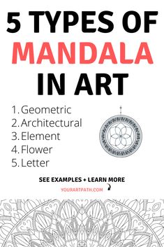 the five types of mandala in art for kids and adults to color on