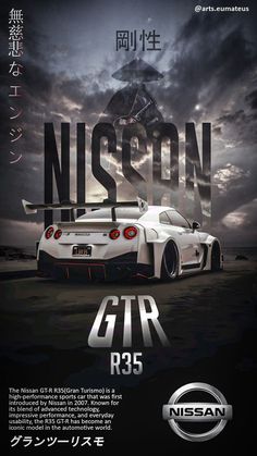 the poster for nissan gtr r35