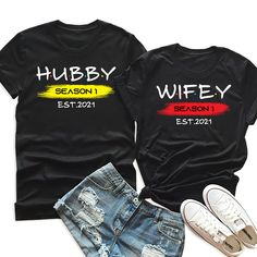 Wife And Husband Tshirts, Married Couple Shirts, Hubby Wifey Shirts, Funny Couple Shirts, Couples Shirts, Wedding Party Shirts, Mrs Shirt, Anniversary Shirt, Matching Couple Shirts