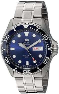 ORIENT Watch FAA02005D9 DIVER RAY II Automatic Men's Parallel F/S w/Tracking# Description: Brand: ORIENT Model No.: FAA02005D9 Case Material: Stainless Steel Case Size: 41.5mm Case Thickness: 13mm Band Length: Men's Standard Band Width: 22mm Band Color: Silver Band Material: Stainless Steel Dial Color: Blue Glass Plate Material: Mineral Glass Calendar: Date, Day Display Movement: Self-winding (with hand-wound) Waterproof: 200m Is Discontinued By Manufacturer:No Packing Size:11.4 x 9.4 x 7.4 cm; 360 g Manufacturer:ORIENT Manufacturer Reference:FAA02005D9 Product description Orient is based on Toyo Clock Works, which was established in 1920 by Shogoro Yoshida watch shop. was dissolved in 1946, but it was revived as Tama Instruments in 1950 and turned into an "Orient Clock" in 1951. , Orient Ap Watch, Orient Bambino, Seiko Skx, Orient Watch, Waterproof Watches, Diving Watch, Casio Edifice, Seiko Men, Diver Watch