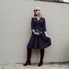 Style over 40, midlife style, style over 50, Over the Knee boots over 40, OTK boots, Kate Spade bag, Karina dress, OOTD, style tips Cat Wallet, 40 Fashion Women, Dress Ootd, Otk Boots, Dressy Skirts, Dresses Australia, Fashion Friday, Fashion For Women Over 40, Ootd Style