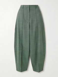 STELLA MCCARTNEY + NET SUSTAIN pleated stretch-wool tapered pants | NET-A-PORTER Men Drip, Winter 2024 Fashion Trends, Winter 2024 Fashion, Norm Core, Net Sustain, 2024 Fashion Trends, Stella Mc, Autumn Winter 2024, Leg Press