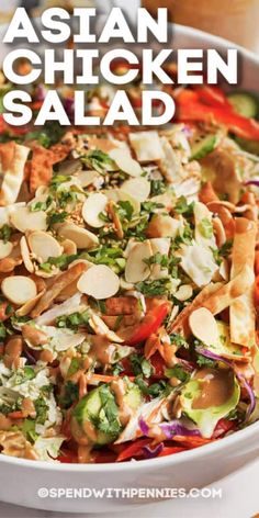 Asian Chicken Salad Easy Asian Salad, Salad Macaroni, Asian Salad Recipe, Asian Chicken Salad, Salad Quinoa, Asian Chicken Salads, Chinese Chicken Salad, Sesame Dressing, Salad Pasta