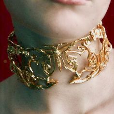 Stylish Structured Choker Fashion Necklace * Fashion Jewelry * Structured Design * Adjustable * Yellow Gold Plate * Zinc Alloy Oro Aesthetic, Fantasy Earrings, Art Help, Clothing Art, Engagement Earrings, Snake Jewelry, Vintage Jewelry Necklace, Elden Ring, Snake Earrings