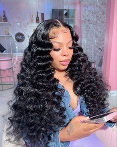 #hairstyles #curly black women , curly hair , trendy hair styles , women , fashion , cute , long hair , curly wig ,  hairstyles , bussdown , wig , #deepwavehair #deepwavewigs #hairstyleinspiration Maintence Aesthetic, Bussdown Wig, Curly Black Women, Curly Wig Hairstyles, Hair Styles Women, Long Hair Curly, Wigs Hairstyles, 22 Birthday, Trendy Hair Styles