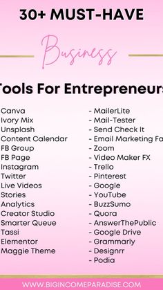 the top 30 must have business tools for enterprises to use in your small business