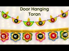 a banner with the words door hanging toran on it