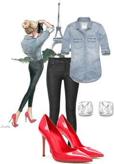 Red Shoes Outfit, 30 Outfits, Red Pumps, Outfit Trends, Red High, Red Heels, Red Outfit, Looks Style