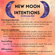 the new moon intentionss are written in different languages, and have stars on them