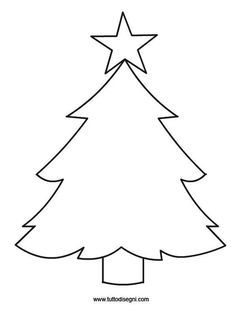 a christmas tree with a star on top and the outline for it to be cut out