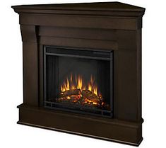 an image of a fireplace with fire in the center and flames on it's sides