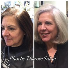 Favorite #beforeandafter. All day #colorcorrection. Guest had been covering her #gray #hair with #boxcolor and wanted to grow out her #color. The talented Therese and staff created a #beautiful... Grey Hair Ponytail, Dark Grey Hair, Style My Hair