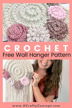 the crochet free wall hanging pattern is easy to make and looks great for any room in your home