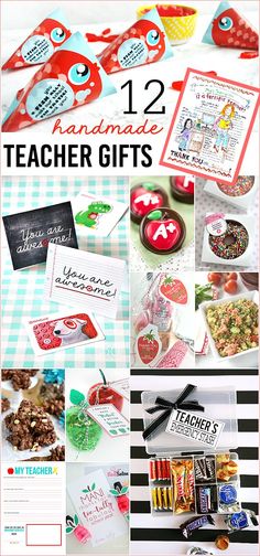 twelve handmade teacher gifts for teachers to make with their kids and friends in the classroom