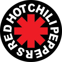 a red hot chili pepper sticker with the words peppers red hot on it's side