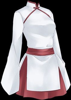 an anime character wearing a white and red outfit