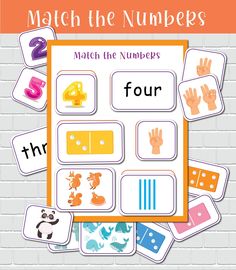 match the numbers to four with matching cards