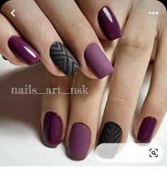 Matte Nails Design, French Acrylic Nails, Black Nail, Fancy Nails, Chic Nails, Nail Polishes, Matte Nails, Purple Nails, Square Nails