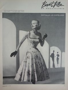 1951 Bonwit Teller Philadelphia tropical Fan Fare Dress Patullo Jo Copeland Ad | eBay Sunny Hartnett, Sunny Harnett, Dresses High Fashion, Shantung Silk Dress, Vintage Day Dress, Fifties Style, 50's Fashion, Kei Visual, Beach Vintage