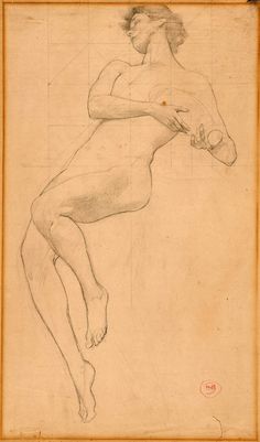 a drawing of a naked man holding a tennis racket in his right hand and looking down at the ground