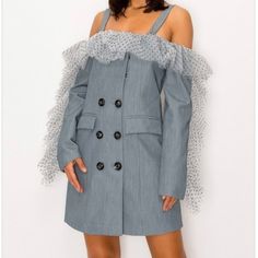 Not your average blazer. A structure blazer dress made to be worn off the shoulder with detachable straps. Fits true to size Off The Shoulder Blazer, Girly Stuff, Blazer Dress, Girly Things, Dress Making, Off The Shoulder, Cold Shoulder Dress, Blazer, Dresses