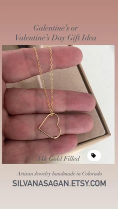 Whether expressing affection for a romantic partner or celebrating friendship with a special woman in your life, my elegant 14k gold filled Floating Open Heart Necklace is a beautiful and thoughtful way to convey your sentiments on Valentine's or Galentine's Day. 🤍 #heart #valentinesdaygift #friendship #giftsformom #giftsforfriends #giftsforteens #necklaceforher #necklaceoftheday #meaningfulgiftideas #handmadenecklace #jewelryforwomen #minimalist #minimaliststyle Celebrating Friendship, Romantic Partner, Open Heart Necklace, Artisan Jewelry Handmade, Heart Charm Necklace, Birthday Jewelry, Minimalist Gifts, Castle Rock, Handmade Jewelry Gift