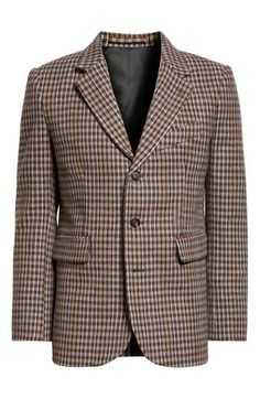 The silhouette of this dapper blazer is a reproduction of a midcentury jacket and is made from herringbone-woven merino-wool tweed to enhance the retro vibe. Three-button closure Notched lapels Four-button cuffs Chest welt pocket; front flap pockets Back vents 100% merino wool Dry clean Made in France Designer Clothing Tweed Blazer With Herringbone Pattern And Suit Collar, Wool Herringbone Tweed Jacket For Business Casual, Wool Tweed Jacket With Herringbone Pattern For Business Casual, Luxury Tweed Blazer For Business Casual, Tweed Herringbone Blazer For Business, Tailored Wool Tweed Jacket, Luxury Tweed Sport Coat With Notch Lapel, Semi-formal Wool Tweed Jacket With Herringbone Pattern, Luxury Single Breasted Tweed Sport Coat