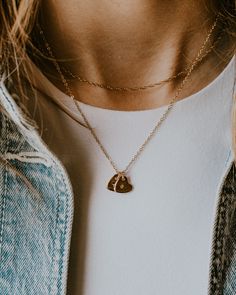 Initial Hearts Necklace Show some love with our Initial Hearts necklace. Perfect for wearing alone or stacking with our other Every Day Collective Co. necklaces and chokers. Made in both 14k Gold Fill or Sterling Silver. To find your perfect length, we suggest using a ruler and a piece of string that hangs naturally like a necklace to determine your desired length. Please indicate your initials of choice in the box above! One initial will be stamped per heart. Set Of Jewelry, Initial Heart Necklace, Larimar Pendant, Hearts Necklace, Polymer Clay Pendant, Gold Heart Necklace, Silver Heart Necklace, Mala Necklace, Necklace Vintage