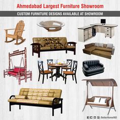 an assortment of furniture is shown in this advertisement