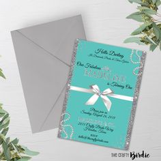 a wedding card with a bow on it