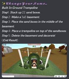 a screenshot of a game with instructions on how to use the base ball in ground trampoline