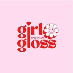 girl gloss nail salon logo on a pink background