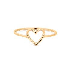 When you live life with an open heart, you absorb the beauty of the world. Layer our Jane Open Heart Ring with your favorites for a perfectly charming statement. Product Details: Material: 14K Solid Gold Size:  #5，#6，#7，#8 Band Thickness: 1mm Love Size: 8.2×7.5x Thickness: 0.8mm Open Heart Ring, Beauty Of The World, Formal Jewelry, Preppy Jewelry, Gold Heart Ring, Solid Gold Band, Hollow Heart, Jewels Rings, Stacked Jewelry