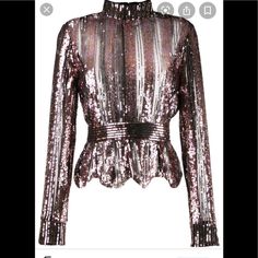 Beautiful Brand New Top Size: 00 Offers Welcome Luxury Tops For Night Out, Designer Fall Party Tops, Designer Party Tops For Fall, Luxury Evening Tops, Designer Party Tops, Long Sleeve Sequin Top, Haute Couture Dresses, Dior Haute Couture, Fashion Tops Blouse