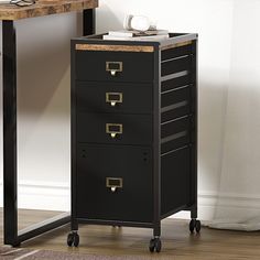 PRICES MAY VARY. Multi-purpose & Stylish: This four drawer file cabinet is designed to keep the office machines, paper, files, and supplies organized. It can be fixed beside or under the desk. The sleek and modern finish is an easy fit for office or home study. It can also be an end table, sofa side table, nightstand, etc., to meet all your needs. Stable and Durable: This filing cabinets for home office with a metal frame, which offers a longer service life and greater stability. With the premium MDF Board top, the overall durability would be significantly increased. Having 1 file drawer for A4 / letter size hanging file folders, the vertical filing cabinet can store large amounts of paperwork while taking up minimal space. Easy to Move Anywhere: Rolling on 4 wheels, this mobile file cabin Modern Desk With Storage, Under Desk File Cabinet, Filing Cabinet Organization, Wooden File Cabinet, 4 Drawer File Cabinet, File Cabinet Makeover, Home Office Black, Rolling File Cabinet, Office File Cabinets