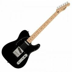 an electric guitar with a black body and pick up knobs on the pickuper