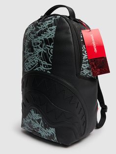 Height: 44cm Width: 37cm Depth: 15cm. Double adjustable padded straps. Single top handle. Ergonomic mesh back padding . Top zip closure. All over print placement may vary Printed Canvas, Print Placement, Canvas Backpack, Black Backpack, All Over Print, Top Handle, Backpacks, Mesh, Canvas Prints