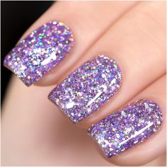 PRICES MAY VARY. SHINING GLITTER: Extremely sparkly like diamonds after 2 layers of glitter gel. A must-have glitter gel for party-goers! TIPS: Heat up in winter to reduce thickness. Cure with nail lamp for 60s to dry. 4 WEEKS LONG-LASTING: Buff your nail bed before base coat to give your nail texture. Apply top coat after glitter gel for gorgeous shimmery and sparkly finish. TOXICS FREE: Toxin free ingredients make it lower odor compared to traditional nail polish. IDEAL GIFT: Gorgeous style in European Nails, Nude Nails With Glitter, Clear Glitter Nails, Purple Gel Nails, Light Purple Nails, Glitter Gel Nail Polish, Purple Glitter Nails, Black Nails With Glitter, Glittery Nails