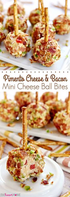 mini cheese ball bites with bacon on them