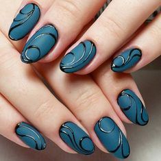 Wow Blue Nail Art Designs, Marble Nail, Diy Ombre, Black Nail Art, Acrylic Design, Blue Nail Art