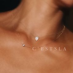 Pear Shaped Diamond Necklace Delicate 14k Gold Layering - Etsy Pear Diamond Necklace, Teardrop Diamond Necklace, Delicate Diamond Necklace, Pear Shaped Diamond Necklace, Silver Bridal Jewellery, Real Diamond Necklace, Black Diamond Necklace, Teardrop Diamond, Pear Shaped Pendant