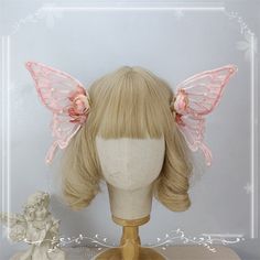 This price is for a pair of hairclips only. The flowers on the pink hairclips are not included. Pink Fairy Wings, Fairy Wings Costume, Butterfly Hairpin, Hair Wings, Elf Ear Cuff, Fairy Cosplay, Big Butterfly, Largest Butterfly, Wings Costume