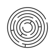 a black and white line drawing of a circular object