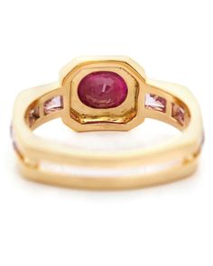 Yi Collection Ruby and Pink Sapphire Circa Ring 18k yellow gold Ruby 0.89 total carat weight Pink sapphire 0.89 total carat weight Linear design Call for ring size Luxury Yellow Gold Ruby Ring With Center Stone, Classic Yellow Gold Ruby Ring Gia Certified, Classic Yellow Gold Gia Certified Ruby Ring, Luxury Yellow Gold Gia-certified Sapphire Ring, Luxury Yellow Gold Ruby Ring With Brilliant Cut, Gia Certified Oval Gold Sapphire Ring, Luxury Gia Certified Yellow Gold Sapphire Ring, Classic Pink Sapphire Ring For Formal Occasions, Luxury 14k Gold Gia Certified Ruby Ring