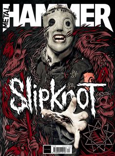 the cover of hammer magazine featuring slipknot on it's face and hands