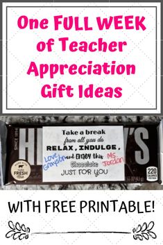 a teacher appreciation gift with free printables