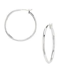 From Dillard's&#x2C; these earrings feature:metal; brasssterling silver click post closureapprox. 1.25" lengthImported. Women's Bracelets, Silver Accessories, Accessories Jewelry Earrings, Dillard's, Silver Hoops, Silver Hoop Earrings, Cute Jewelry, Women's Jewelry, My Jewellery