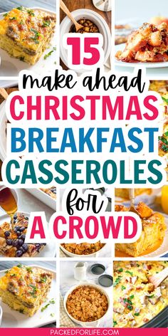 A collage of various delicious and comforting casserole Christmas breakfast recipes perfect for feeding a crowd during the holiday season. Christmas Breakfast Casseroles, Breakfast Recipes For A Crowd, Christmas Breakfast Recipes, Easy Christmas Breakfast, Breakfast Casserole Recipes, Make Ahead Casseroles, Christmas Casserole, Christmas Breakfast Casserole, Recipes For A Crowd