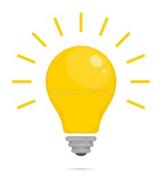 a yellow light bulb on a white background royalty illustration